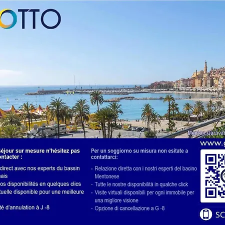 Victoria Beach - Giotto - Joli 2p Face Mer Avec Terrasse Et Parking Prive Plein Centre Mae-1141 Mentona